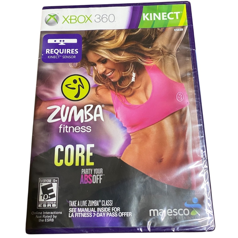 *6A  XBOX 360 Zumba fitness Kinect new game core workout party your abbs off